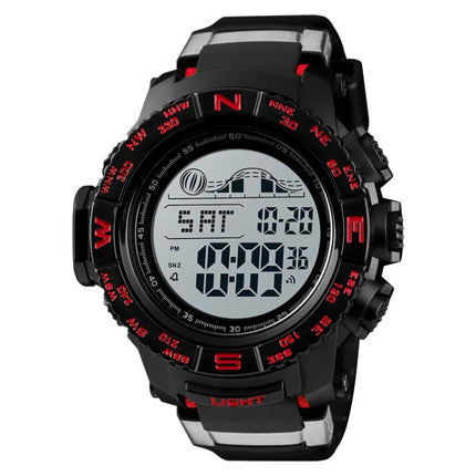SKMEI 1380 Men Fashionable Outdoor 50m Waterproof Digital Watch Large Dial Sports Wrist Watch(Red)-garmade.com