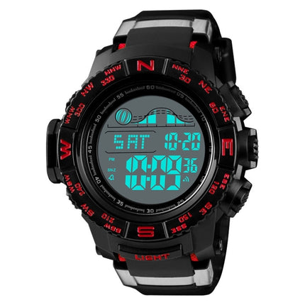 SKMEI 1380 Men Fashionable Outdoor 50m Waterproof Digital Watch Large Dial Sports Wrist Watch(Red)-garmade.com