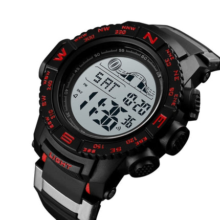 SKMEI 1380 Men Fashionable Outdoor 50m Waterproof Digital Watch Large Dial Sports Wrist Watch(Red)-garmade.com