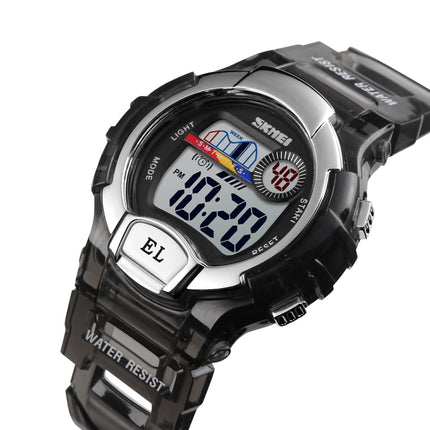 SKMEI 1450 Women Transparent Digital Watch 50m Waterproof Sports Watch with LED Light(Black)-garmade.com