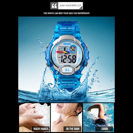 SKMEI 1450 Women Transparent Digital Watch 50m Waterproof Sports Watch with LED Light(Black)-garmade.com