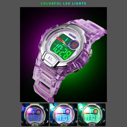 SKMEI 1450 Women Transparent Digital Watch 50m Waterproof Sports Watch with LED Light(Black)-garmade.com