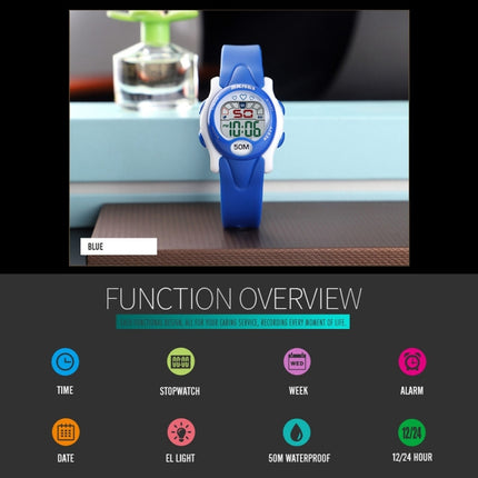 SKMEI 1478 Multifunction Children Digital Watch 50m Waterproof Sports Watch(Sky Blue)-garmade.com