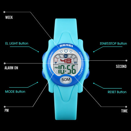 SKMEI 1478 Multifunction Children Digital Watch 50m Waterproof Sports Watch(Sky Blue)-garmade.com