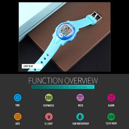 SKMEI 1478 Multifunction Children Digital Watch 50m Waterproof Sports Watch(Baby Blue)-garmade.com