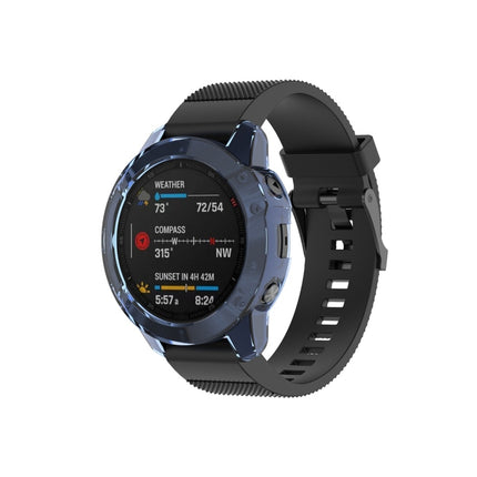 For Garmin Fenix 6 TPU Half Coverage Smart Watch Protevtice Case (Blue)-garmade.com