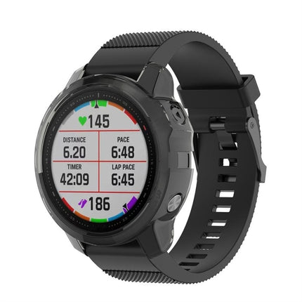 For Garmin Fenix 6s TPU Half Coverage Smart Watch Protevtice Case(Black)-garmade.com