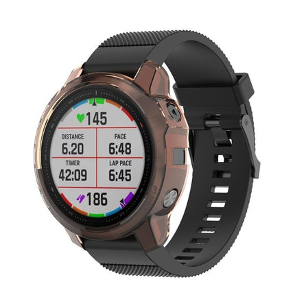 For Garmin Fenix 6s TPU Half Coverage Smart Watch Protevtice Case(Orange)-garmade.com