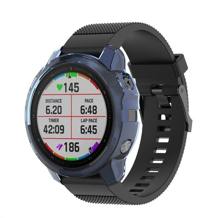 For Garmin Fenix 6s TPU Half Coverage Smart Watch Protevtice Case(Blue)-garmade.com