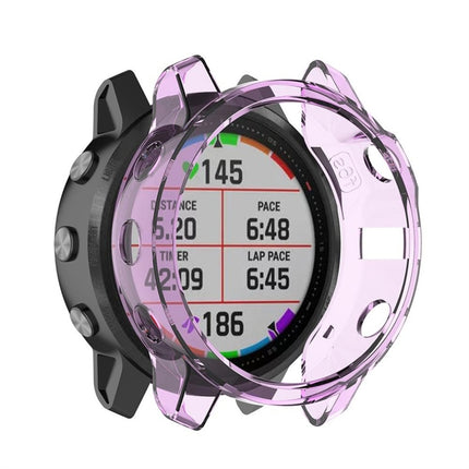 For Garmin Fenix 6s TPU Half Coverage Smart Watch Protevtice Case(Purple)-garmade.com