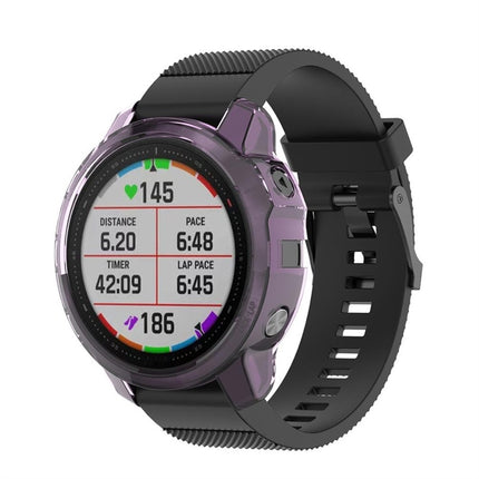 For Garmin Fenix 6s TPU Half Coverage Smart Watch Protevtice Case(Purple)-garmade.com