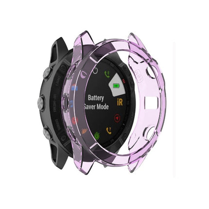 For Garmin Fenix 6X TPU Half Coverage Smart Watch Protevtice Case (Purple)-garmade.com
