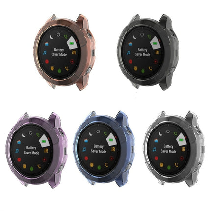 For Garmin Fenix 6X TPU Half Coverage Smart Watch Protevtice Case (Purple)-garmade.com
