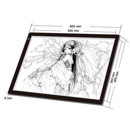 23W 12V LED Three Level of Brightness Dimmable A2 Acrylic Copy Boards Anime Sketch Drawing Sketchpad, US Plug-garmade.com