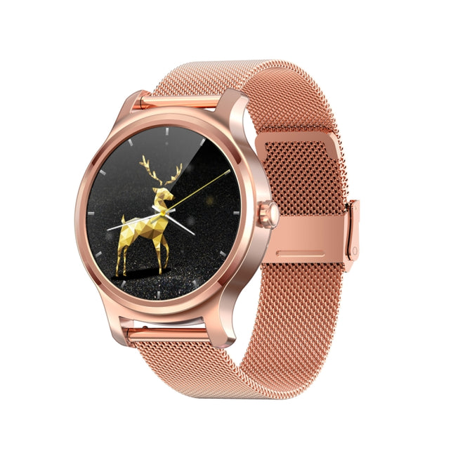 SMA-R2 1.3 inches IPS Screen Smart Watch IP65 Waterproof,Support Call /Message Reminder /Dual-mode Bluetooth 3.0 + 4.0/ Sleeping Monitoring /Sedentary Reminder (Rose Gold Metal Strap)-garmade.com
