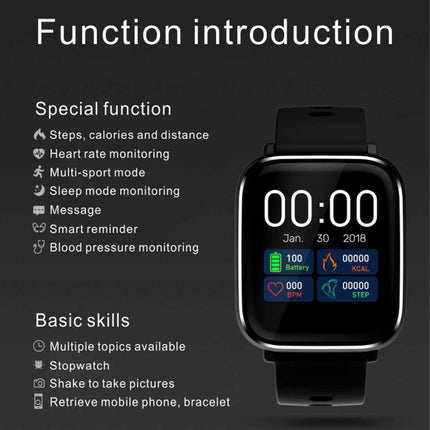 Q58S 1.3 inch TFT Touch Screen IP67 Waterproof Smartwatch, Support Call Reminder/ Heart Rate Monitoring /Blood Pressure Monitoring/ Sleep Monitoring (Grey)-garmade.com