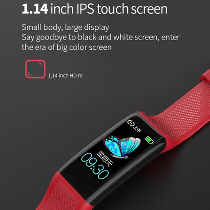 C20 1.14 inch IPS Touch Screen IPX67 Waterproof Smartwatch, Support Call Reminder/ Heart Rate Monitoring /Blood Pressure Monitoring/ Sleep Monitoring(Red)-garmade.com