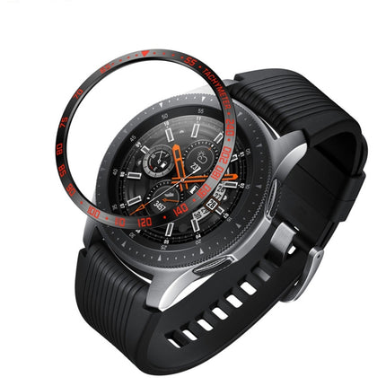Dial Steel Protective Frame for Galaxy Watch 42mm (Black Red)-garmade.com