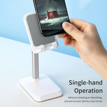 ROCK RPH0944 Adjustable Lifting 90 Degree Rotation ABS Stand Desktop Phone Tablet Holder(White)-garmade.com
