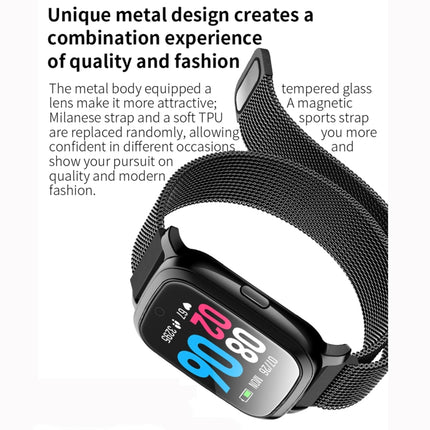 CV06 1.3 inch TFT Color Screen TPU Watch Strap Smart Bracelet, Support Call Reminder/ Heart Rate Monitoring /Blood Pressure Monitoring/ Sleep Monitoring/Blood Oxygen Monitoring (Black Silver)-garmade.com