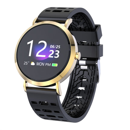 CV08C 1.0 inch TFT Color Screen Silicone Watch Strap Smart Bracelet, Support Call Reminder/ Heart Rate Monitoring /Blood Pressure Monitoring/ Sleep Monitoring/Blood Oxygen Monitoring (Black Gold)-garmade.com