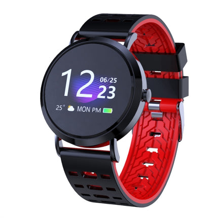 CV08C 1.0 inch TFT Color Screen Silicone Watch Strap Smart Bracelet, Support Call Reminder/ Heart Rate Monitoring /Blood Pressure Monitoring/ Sleep Monitoring/Blood Oxygen Monitoring (Black Red)-garmade.com