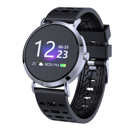 CV08C 1.0 inch TFT Color Screen Silicone Watch Strap Smart Bracelet, Support Call Reminder/ Heart Rate Monitoring /Blood Pressure Monitoring/ Sleep Monitoring/Blood Oxygen Monitoring (Black Silver)-garmade.com