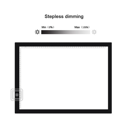 8W 5V LED USB Stepless Dimming A3 Acrylic Scale Copy Boards Anime Sketch Drawing Sketchpad with USB Cable & Power Adapter-garmade.com