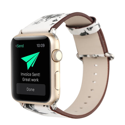 Fashion Pastoralism Style Little Floral Pattern Women Watch Leather Wrist Band For Apple Watch Series 3 & 2 & 1 38mm-garmade.com
