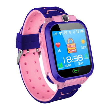 Q12 1.44 inch Color Screen Smartwatch for Children, Not Waterproof, Support LBS Positioning / Two-way Dialing / SOS / Voice Monitoring / Setracker APP (Pink)-garmade.com
