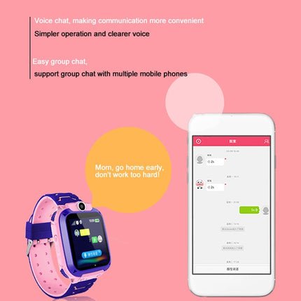 Q12 1.44 inch Color Screen Smartwatch for Children, Not Waterproof, Support LBS Positioning / Two-way Dialing / SOS / Voice Monitoring / Setracker APP (Pink)-garmade.com