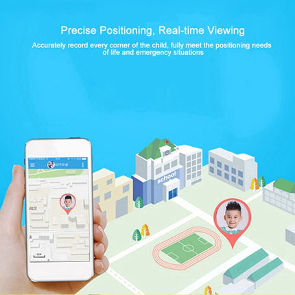 Q12 1.44 inch Color Screen Smartwatch for Children, Not Waterproof, Support LBS Positioning / Two-way Dialing / SOS / Voice Monitoring / Setracker APP (Blue)-garmade.com