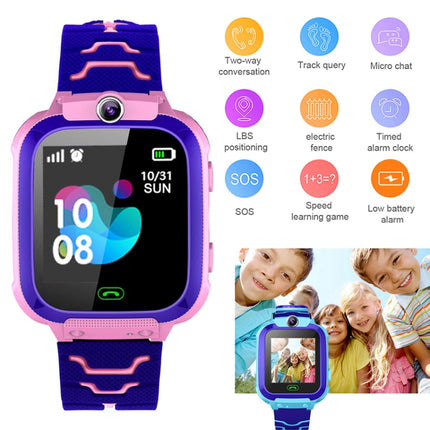 Q12 1.44 inch Color Screen Smartwatch for Children, Not Waterproof, Support LBS Positioning / Two-way Dialing / SOS / Voice Monitoring / Setracker APP (Blue)-garmade.com