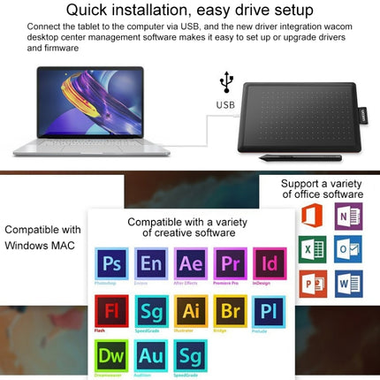 CTL-472 2540LPI Professional Art USB Graphics Drawing Tablet for Windows / Mac OS, with Pressure Sensitive Pen-garmade.com