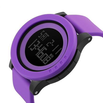 SKMEI 1142 Multifunctional Men Outdoor Sports Noctilucent Waterproof Silica Gel Digital Watch (Purple)-garmade.com