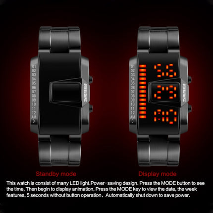 SKMEI 1179 Multifunctional Men Outdoor Sports Noctilucent Waterproof LED Digital Watch(Silver)-garmade.com