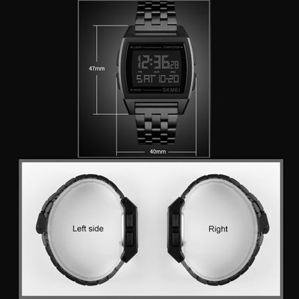 SKMEI 1368 Multifunctional Men Outdoor Sports Noctilucent Waterproof Digital Watch(Black)-garmade.com