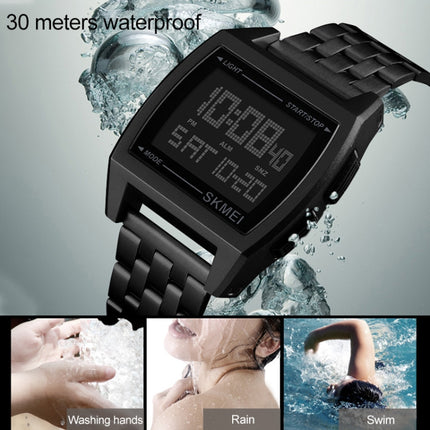 SKMEI 1368 Multifunctional Men Outdoor Sports Noctilucent Waterproof Digital Watch(Black)-garmade.com