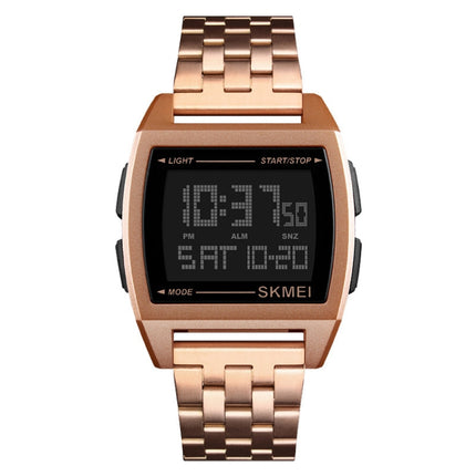 SKMEI 1368 Multifunctional Men Outdoor Sports Noctilucent Waterproof Digital Watch(Rose Gold)-garmade.com