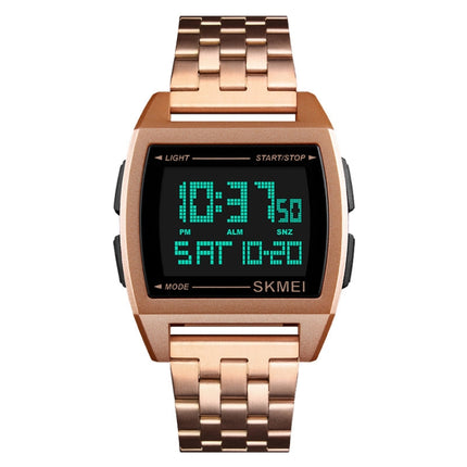 SKMEI 1368 Multifunctional Men Outdoor Sports Noctilucent Waterproof Digital Watch(Rose Gold)-garmade.com