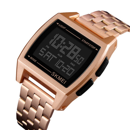 SKMEI 1368 Multifunctional Men Outdoor Sports Noctilucent Waterproof Digital Watch(Rose Gold)-garmade.com