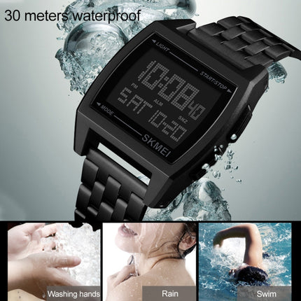 SKMEI 1368 Multifunctional Men Outdoor Sports Noctilucent Waterproof Digital Watch(Rose Gold)-garmade.com