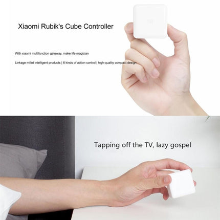 Original Xiaomi Aqara Magic Cube Controller Zigbee Version Six Actions Controlled, Need to Work with (CA1001) Product(White)-garmade.com
