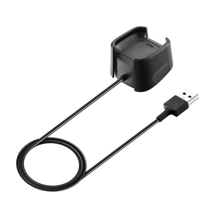 Replacement USB Charger Charging Cable Dock Adapter for Fitbit Versa Smartwatch, Cable Length: 1m(Black)-garmade.com