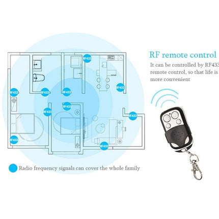 120mm 2 Gang Tempered Glass Panel Wall Switch Smart Home Light Touch Switch with RF433 Remote Controller, AC 110V-240V(White)-garmade.com