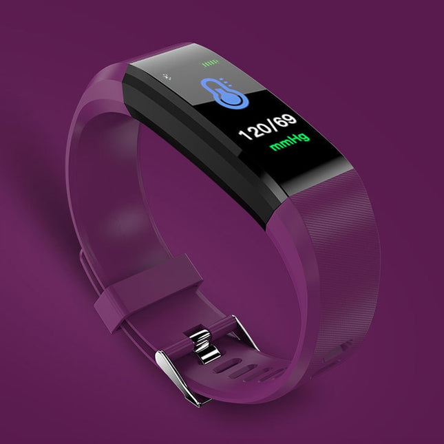 115Plus 0.96 inches OLED Color Screen Smart Bracelet,Support Call Reminder /Heart Rate Monitoring /Blood Pressure Monitoring /Sleep Monitoring /Sedentary Remind(Purple)-garmade.com