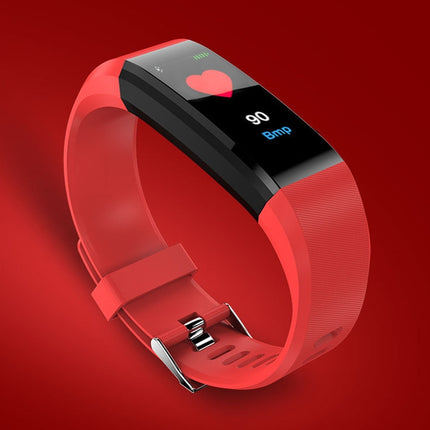 115Plus 0.96 inches OLED Color Screen Smart Bracelet,Support Call Reminder /Heart Rate Monitoring /Blood Pressure Monitoring /Sleep Monitoring /Sedentary Remind(Red)-garmade.com