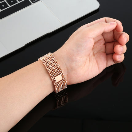 For Apple Watch Series 6 & SE & 5 & 4 44mm / 3 & 2 & 1 42mm Nine Beads Stainless Steel Wrist Strap Watchband (Rose Gold)-garmade.com