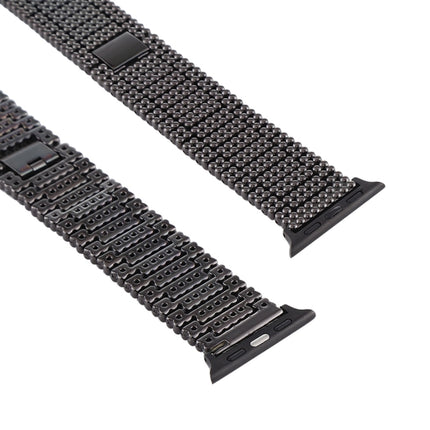 For Apple Watch Series 6 & SE & 5 & 4 40mm / 3 & 2 & 1 38mm Nine Beads Stainless Steel Wrist Strap Watchband (Black)-garmade.com