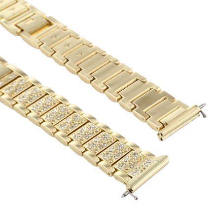 For Fitbit Versa Diamond-studded Stainless Steel Replacement Wrist Strap Watchband (Gold)-garmade.com